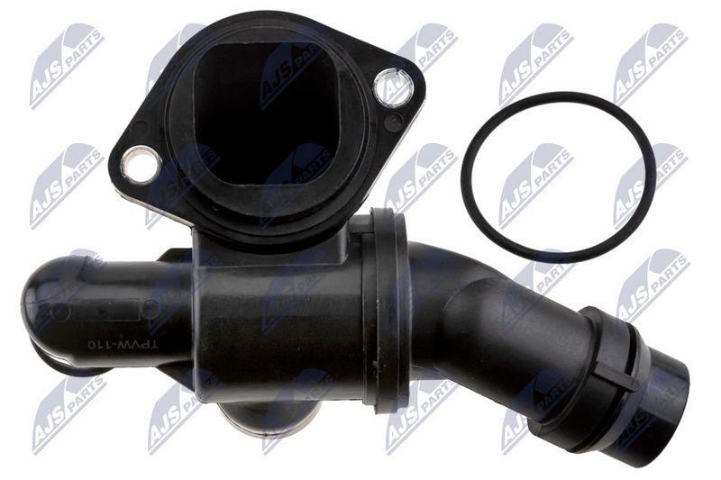 Termostat cu carcasa VW Golf V 2.0 GTI 2006-, VI 2.0 GTI / R 2009-, Polo V 2.0 R 2013-, Scirocco III 2.0 R 2009-, Audi A1 2.0 TFSI 2012-, A3 S3 2012-, A5 1.8 TFSI 2014-, TT 2.0 TTS 2008-, Seat Leon 2.0 CUPRA 2009-; 06F121111H; NTY, aftermarket