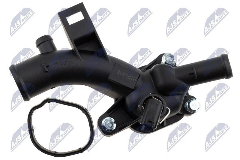 Carcasa termostat Opel Corsa D/E 1.2 / 1.4 2009-, Astra J 1.4 2009-, Adam 1.2 / 1.4 2012-, Meriva B 1.4 2010-; varianta 2; 1338487; NTY, aftermarket