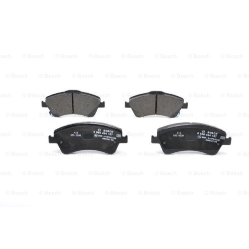 Set placute frana Bosch 0986494187, parte montare : Punte Fata, Toyota Auris (E15) 2007-2012, Auris (E18) 2013-2019, Avensis (T27) 2008-2019, Corolla E15, 2006-2013; Verso (AR20) 2009-2018