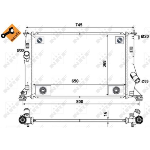 NRF Radiator, racire motor EASY FIT