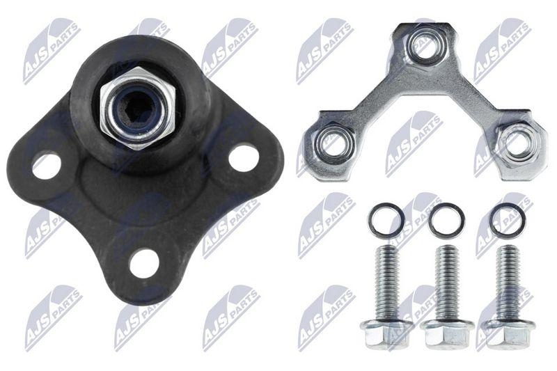 Pivot brat suspensie VW Golf IV 1997-2004, Bora 1998-2005, Jetta II 2005-, New Beetle 1998-, Audi A3 1996-; partea dreapta, punte fata, inferior, set montaj; 1J0407366H; NTY, aftermarket
