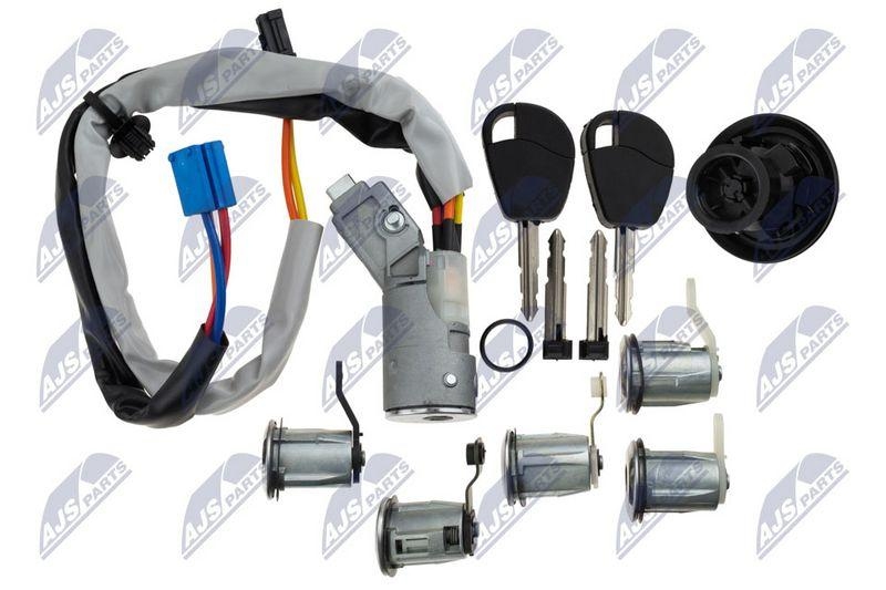 Set butuci, yale usi Citroen Berlingo 1996-2008, Peugeot Partner 1996-2008; contact + usi + capac rezervor, cu doua chei; 4162.CF; NTY, aftermarket