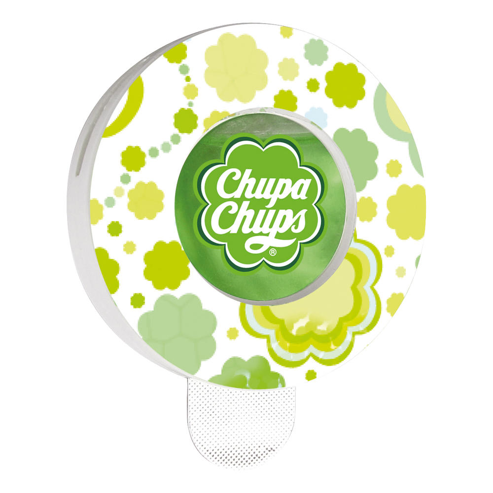 Odorizant auto Chupa Chups Apple , aroma mar verde, fixare grila ventilatie