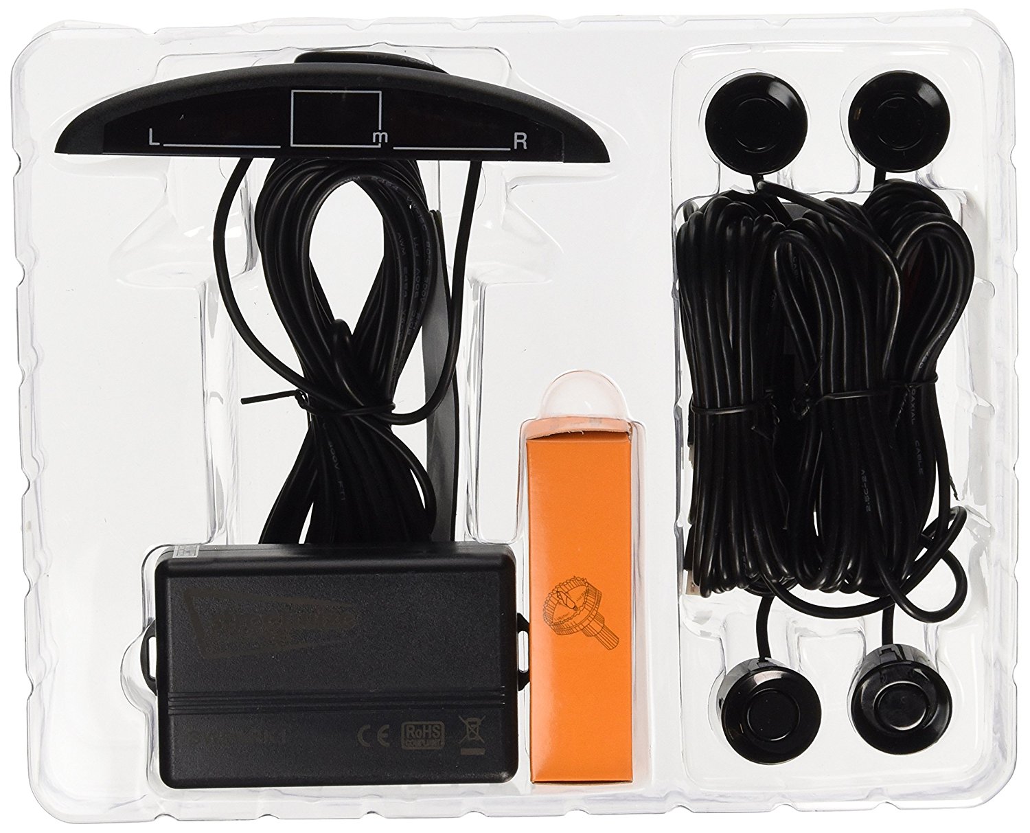 Senzori parcare spate Streetwize , 12 V , cu 4 senzori de culoare negru si display LED si alerta sonora