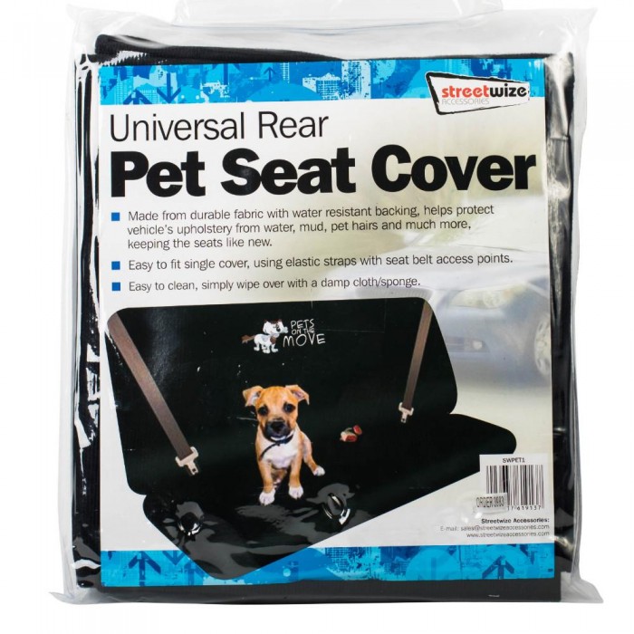 Husa auto protectie caini si pisici husa protectie bancheta spate pentru transport animale cu imprimeu Pets on the Move , impermeabila