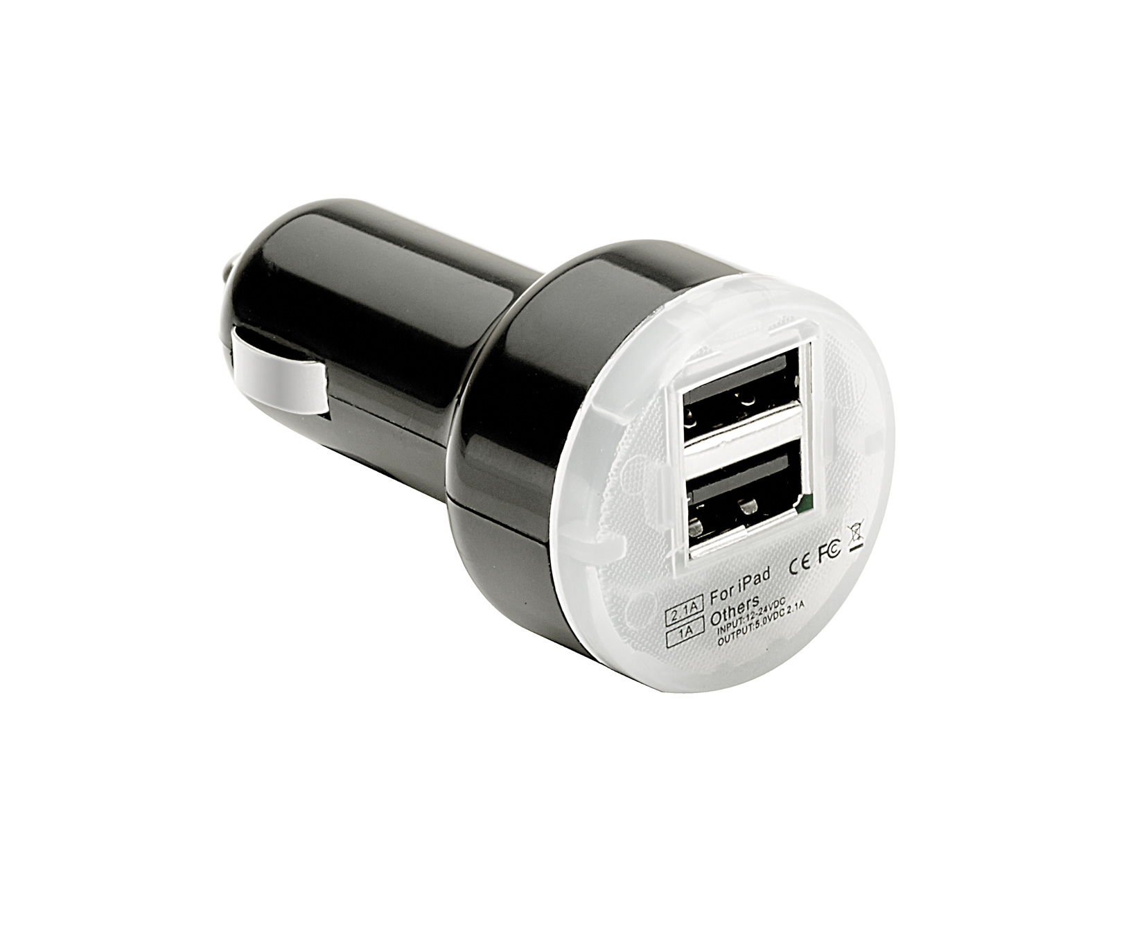 Incarcator auto Sumex pentru USB de la priza auto 12V DC cu 2 iesirii de 1A si 2.1A pt. diverse aplicatii Negru