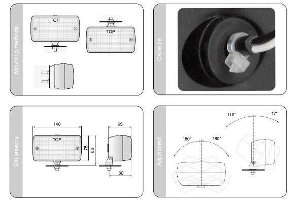 Lampa auto Wesem pentru mers inapoi alba 140 x 75 x 65 mm , 1 buc.