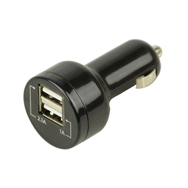 Incarcator auto Carpoint pentru USB de la priza auto 12V/24V cu 2 iesiri 2.1A pentru Ipad si de 1A pt.alte aplicatii