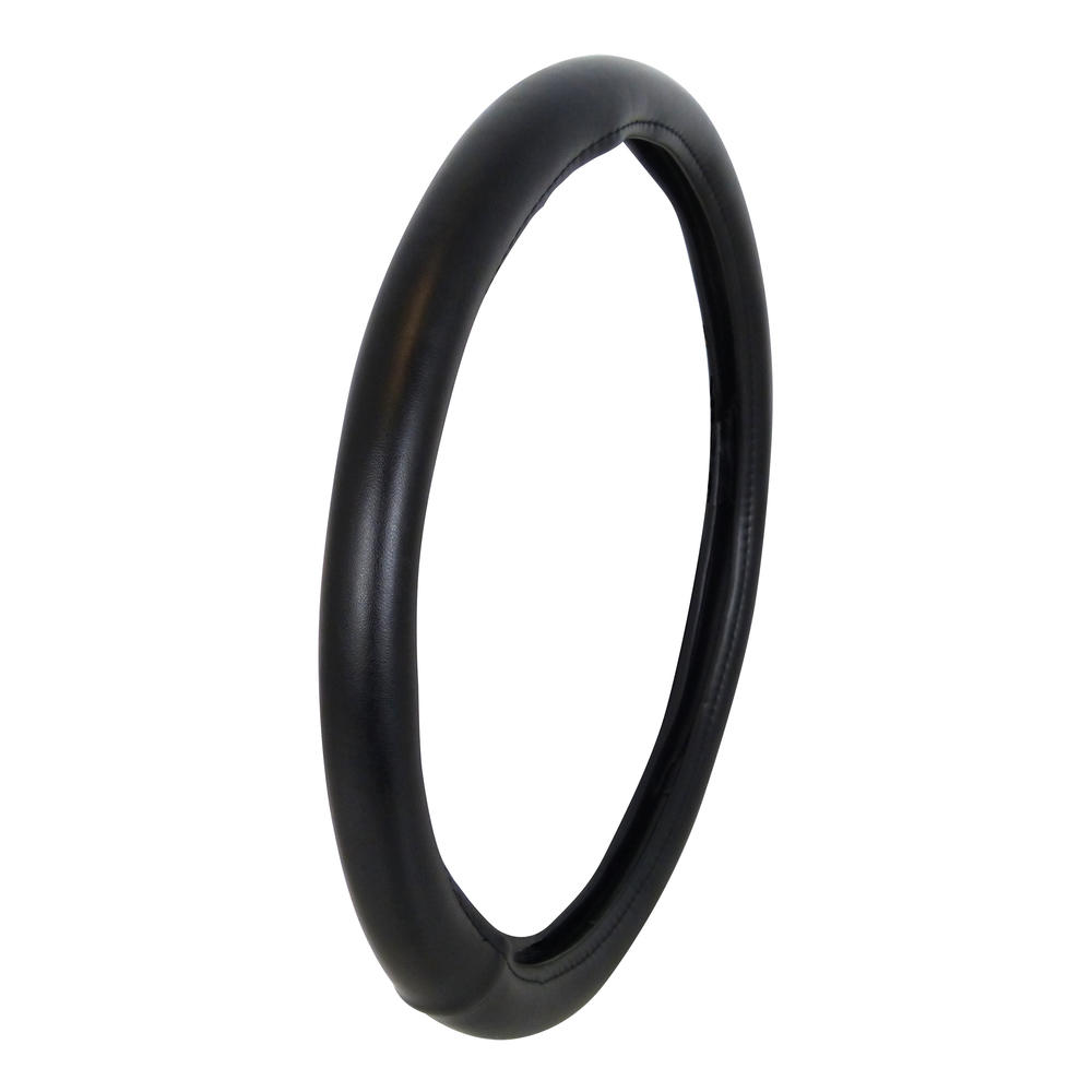 Husa volan Carpoint Leather Look, material cauciucat, culoare negru diametru 37-39cm