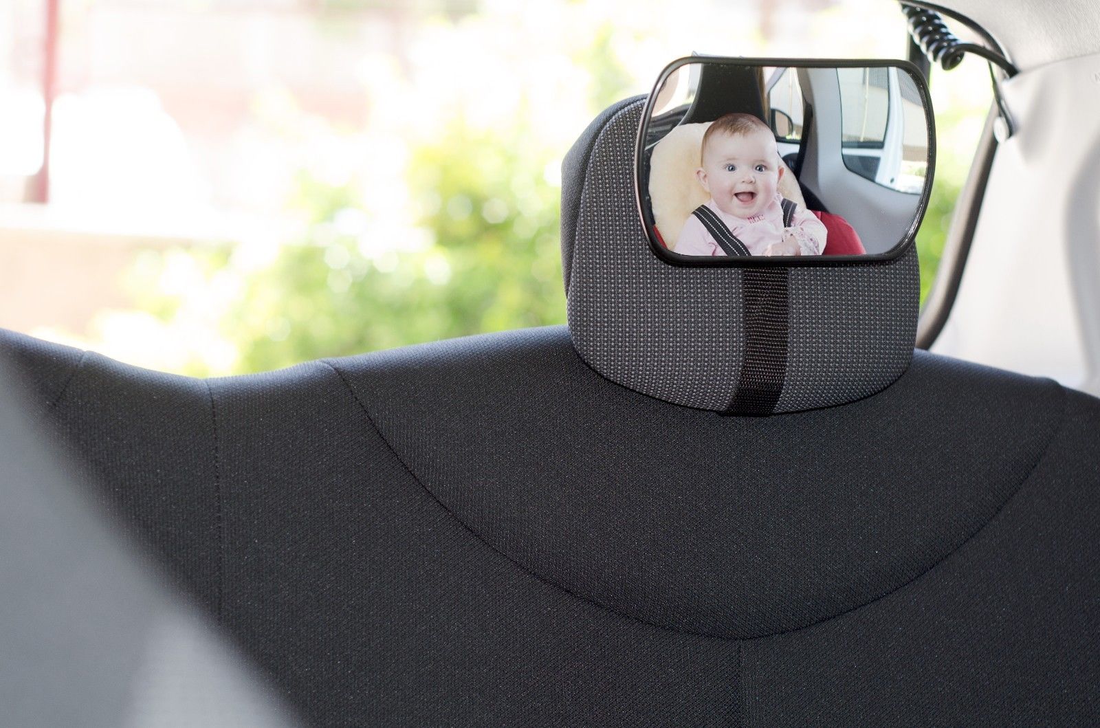 Oglinda retrovizoare interioara suplimentara pentru supraveghere copil cu fixare la tetiera, 16.5 x 10.5 cm