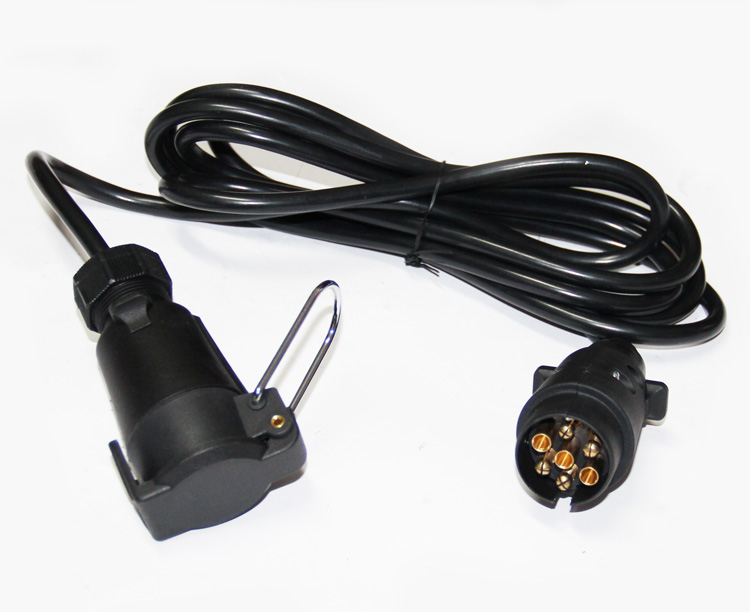 Cablu electric curent BestAutoVest pentru remorca , 3 metri, 7 pini cu fisa + priza cu sistem de blocare