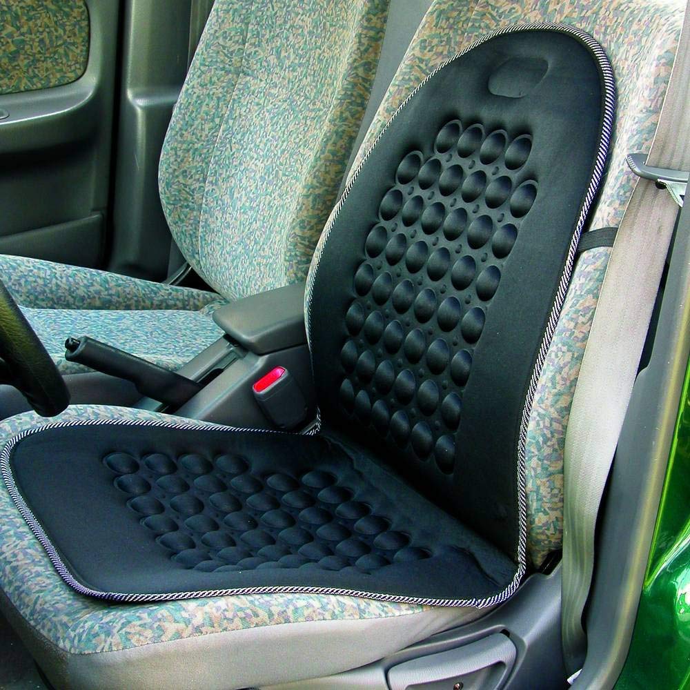 Husa scaun auto Carpoint cu masaj magnetic negru pentru scaunele din fata , 1 buc.