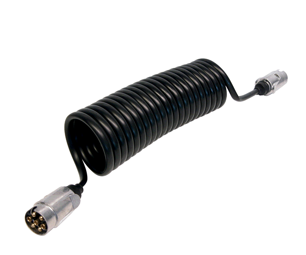 Cablu electric curent Carpoint flexibil pentru remorca cu 7 pini cu fisa metalica si conectie pt lampa ceata