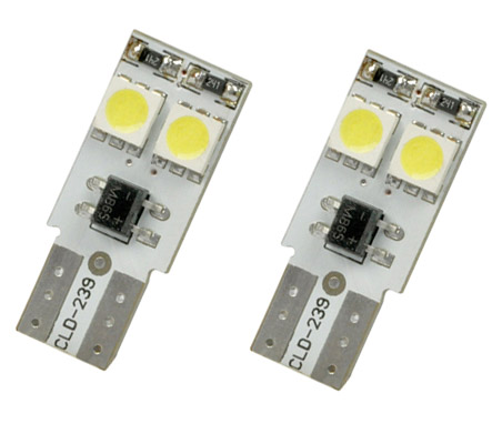 Set 2 becuri auto Vecta 12V T10 W2.1x9.5d 5W cu 4 leduri SMD 5050SMD Canbus , fara eroare in bord , alb