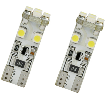 Set 2 becuri auto Vecta 12V T10 W2.1x9.5d 5W cu 8 leduri SMD 3528SMD Canbus , fara eroare in bord , alb