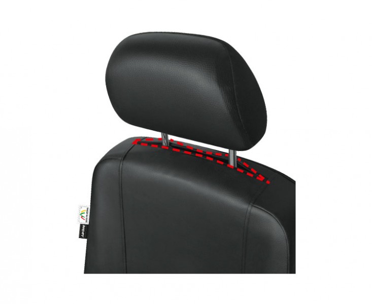Husa auto scaun sofer Practical DV1 imitatie piele neagra pentru FORD Transit Custom 2013-2017 si Transit Custom 2017-
