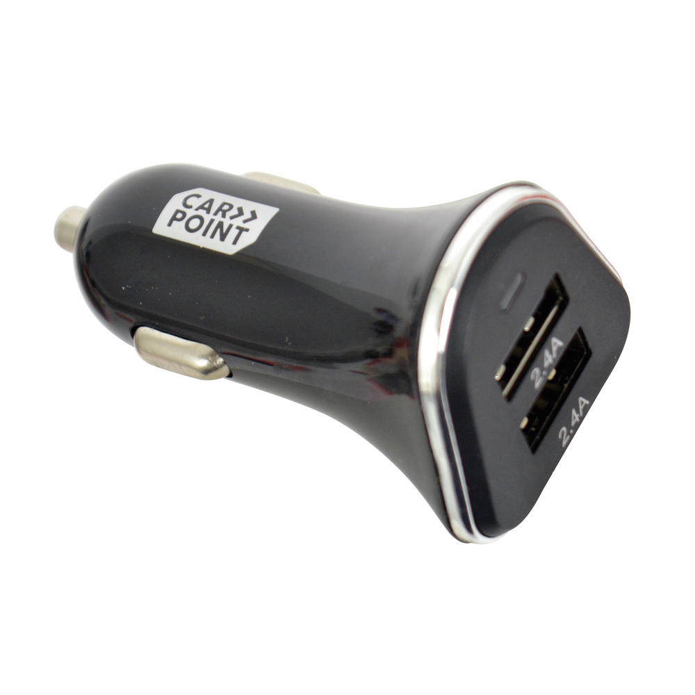 Incarcator auto Carpoint pentru USB de la priza auto , 2xUSB, 12V/ 24V, iesire 5V 4.8A, adaptor usb auto