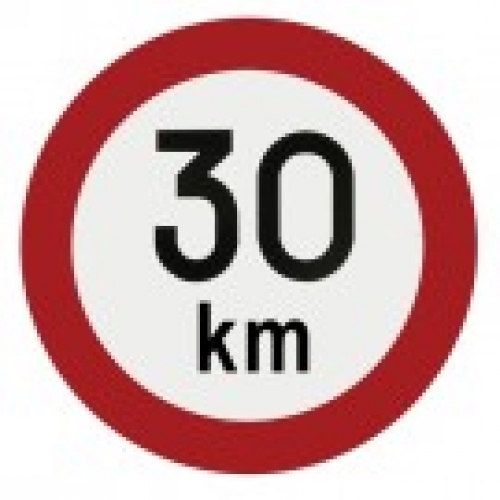 Indicator limita de viteza 30 km , Autocolant Reflectorizant 30km/h 15cm