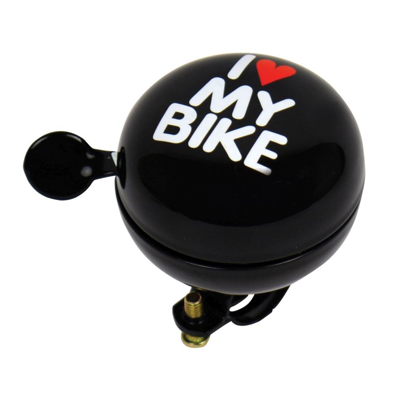 Claxon bicicleta I Love My Bike negru 80mm , sonerie bicicleta