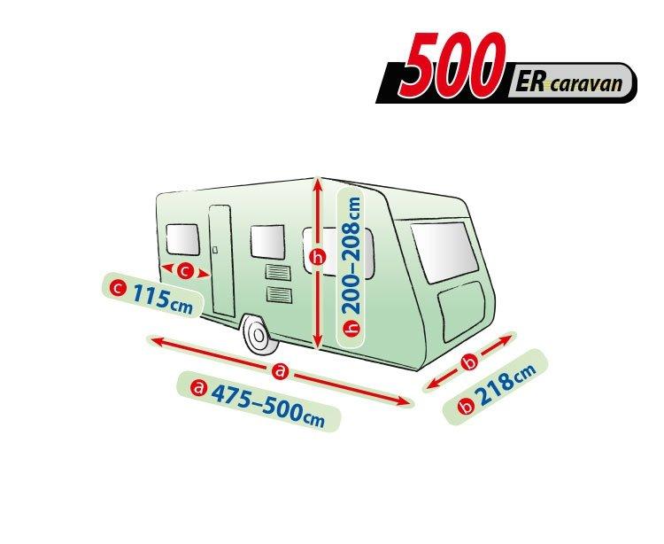 Prelata rulota Mobile Garage Caravan 500ER, husa exterioara rulota, 475-500x218x115x208cm, Kegel