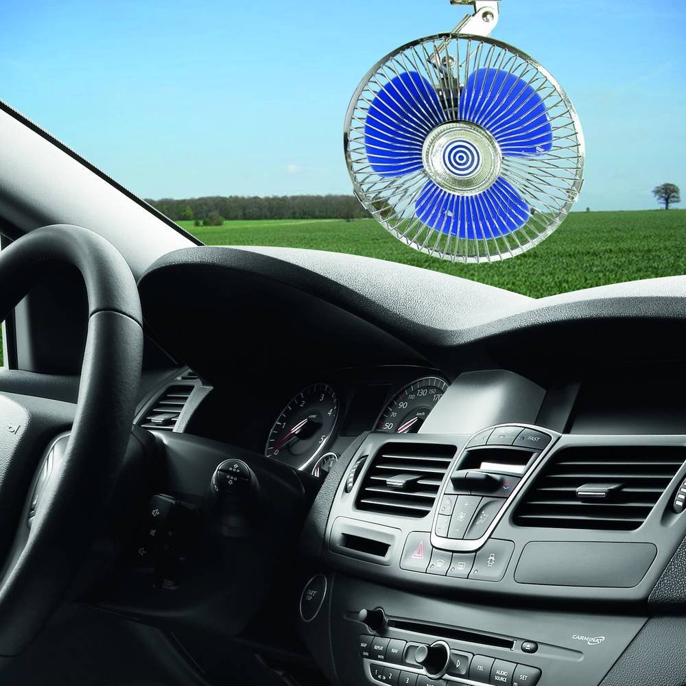 Ventilator auto Carpoint 24V cu rama metalica , oscilant , fixare cu suruburi, diametru 15.30 cm