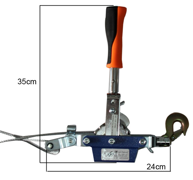 Troliu auto manual Carpoint portabil 800daN, cablu dublu 5mm (3/6)x(153cm)