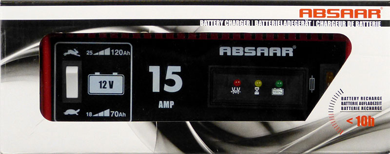 Redresor baterie auto Absaar Germany 12V 15A incarcator cu incarcare normala/rapida si indicator cu led