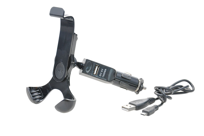 Suport auto Automax pentru telefon cu incarcator mini USB , DC 5V 1500mA