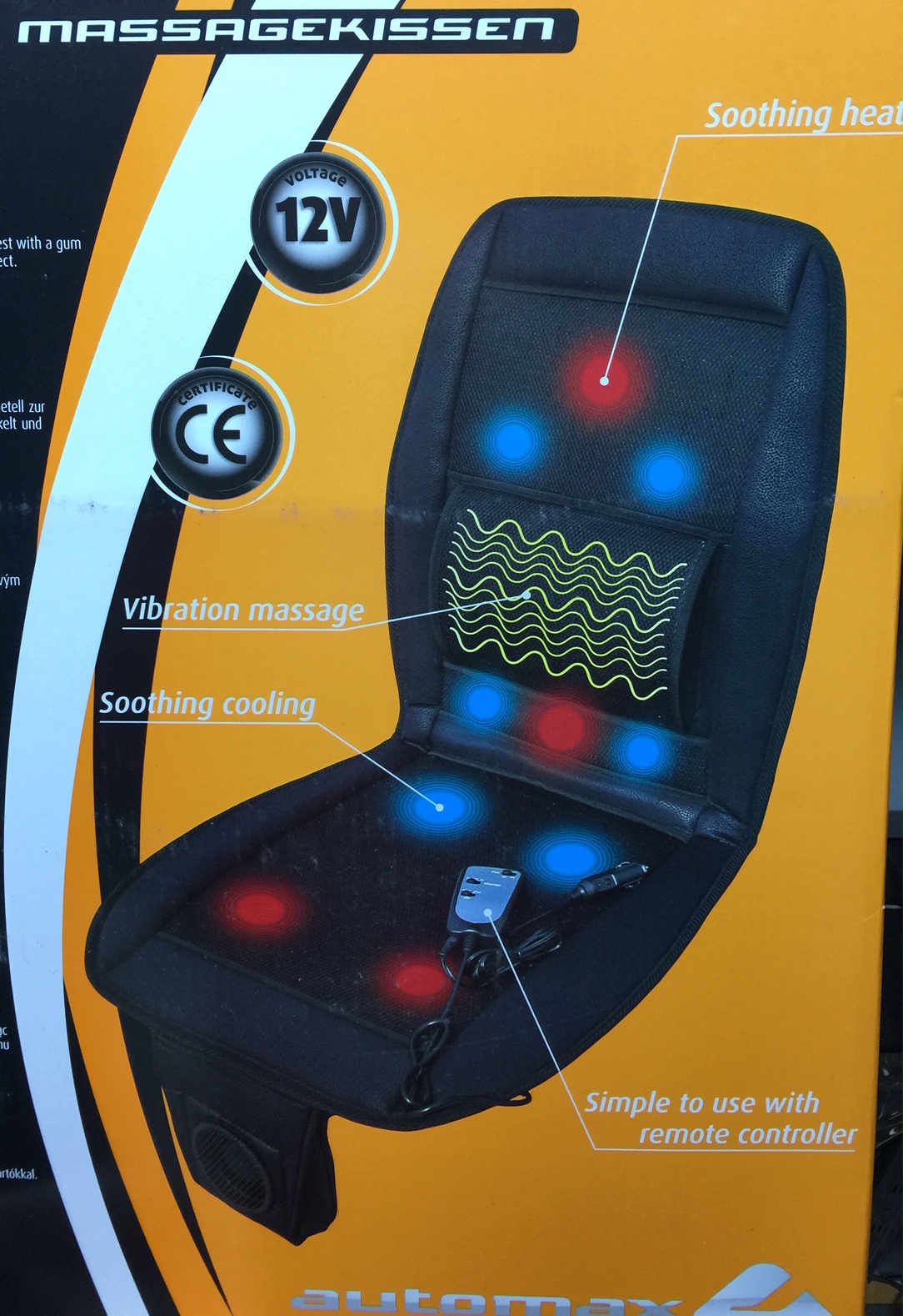 Husa scaun auto cu masaj ventilatie si incalzire, 12V, reglaj telecomanda