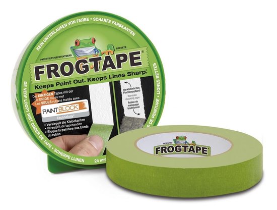 Banda izolatoare hartie verde FrogTape, pentru mascat suprafete vopsit 24mmx41.1m