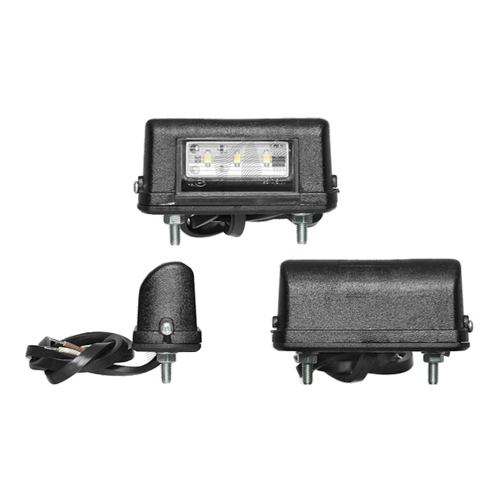 Lampa auto BestAutoVest pentru numar 12/24V partea Dreapta/ Stanga cu leduri 75x40x30mm carcasa neagra , 1 buc.