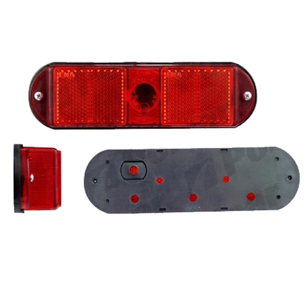 Lampa gabarit auto BestAutoVest 12V/ 24V dreptunghiulara Rosie, 125x45x28mm , 1 buc.