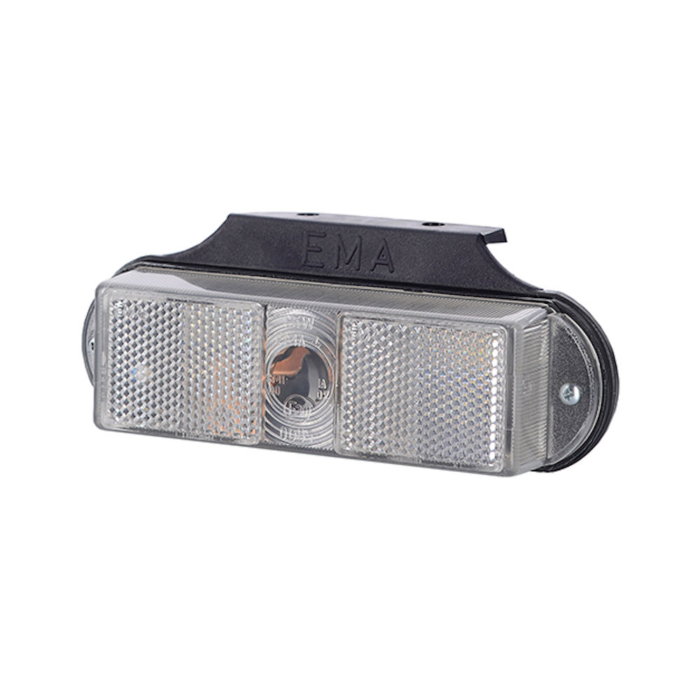 Lampa gabarit auto BestAutoVest 12V/ 24V dreptunghiulara Alba, 125x55x45mm , cu suport fixare, 1 buc.