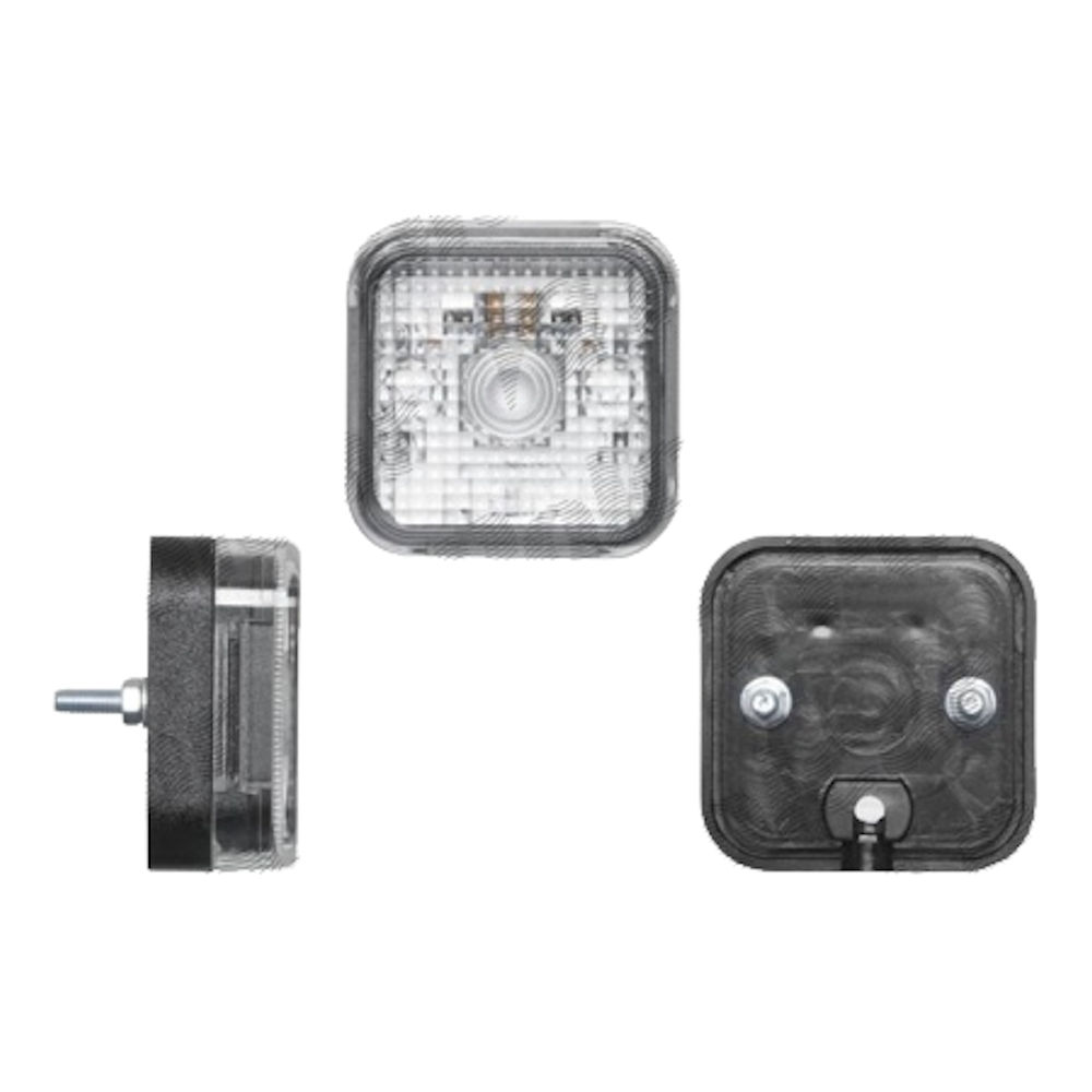 Lampa gabarit auto BestAutoVest 12/24V tip bec W5W, patrata, culoare Alba, 64x64x30mm, 1buc