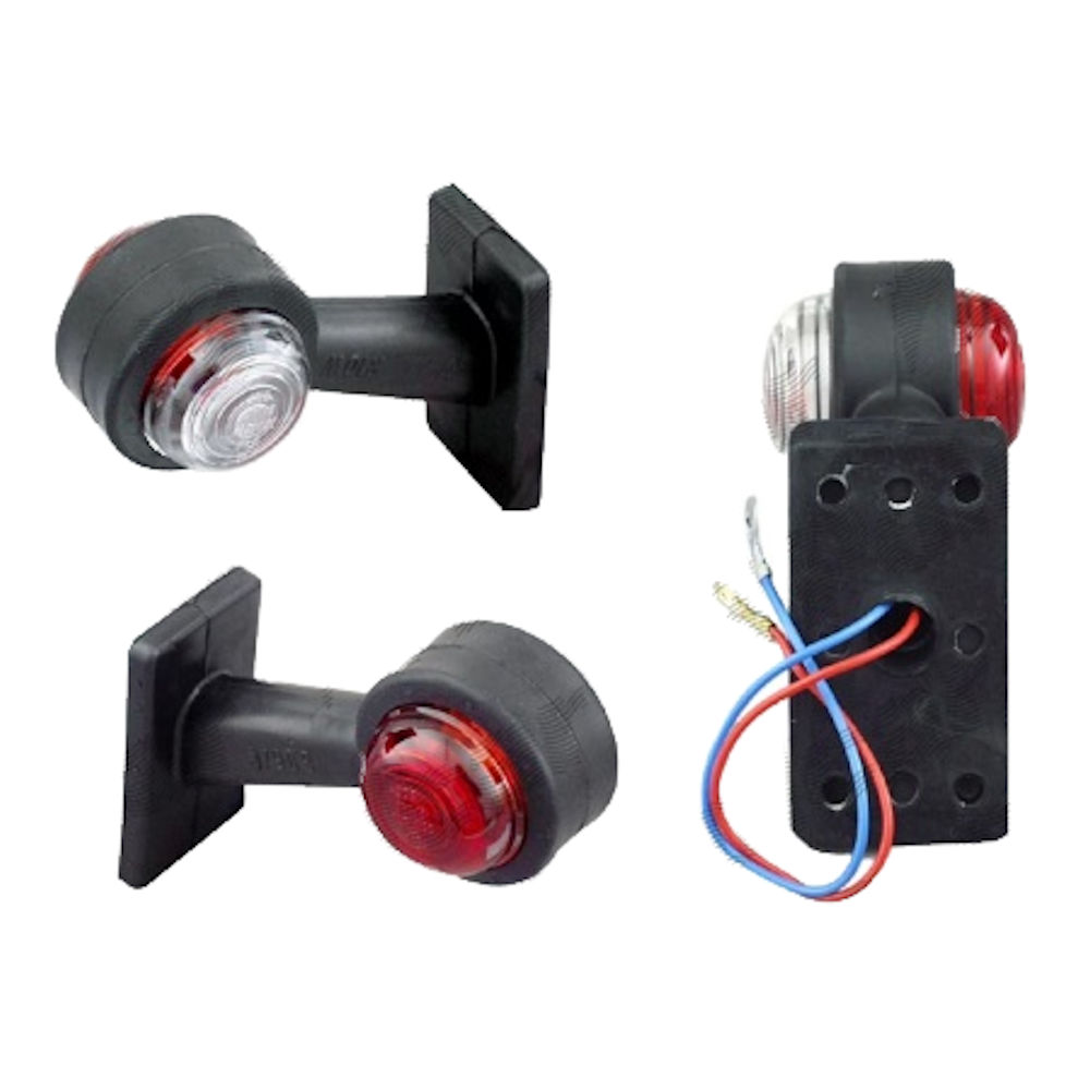 Lampa gabarit auto BestAutoVest 12V/ 24V , cu cot de 45 grade, lungime brat 160mm, Stanga/ Dreapta, Rosu, Alb