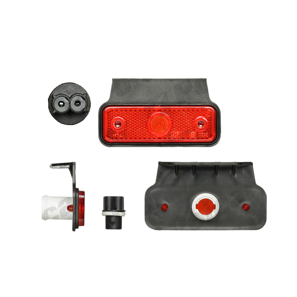 Lampa gabarit auto BestAutoVest 12/24V dreptunghiulara Rosie, cu suport bec, 95x30mm, cu suport fixare,1 buc.