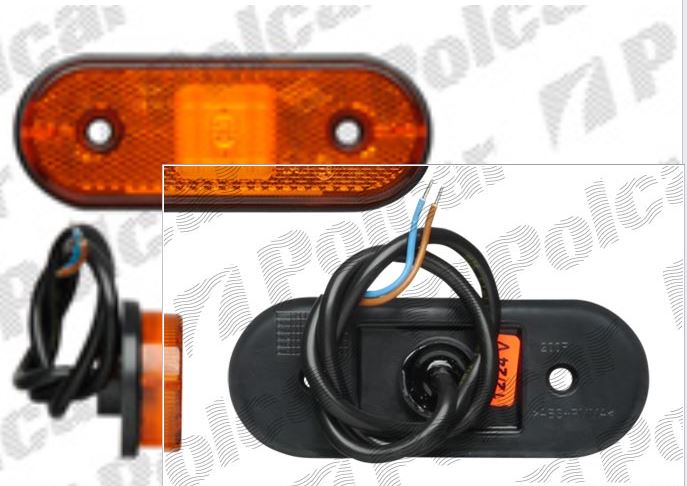 Lampa gabarit auto BestAutoVest 12/24V ovala orange cu leduri , 120x67mm , 1 buc.
