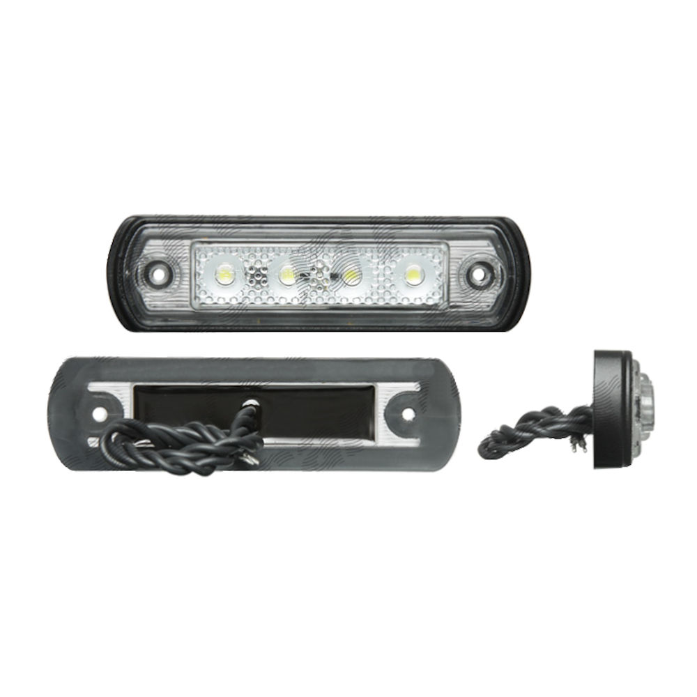 Lampa gabarit auto BestAutoVest 12/24V dreptunghiulara Alba cu Leduri, 110x30x15mm,1 buc.