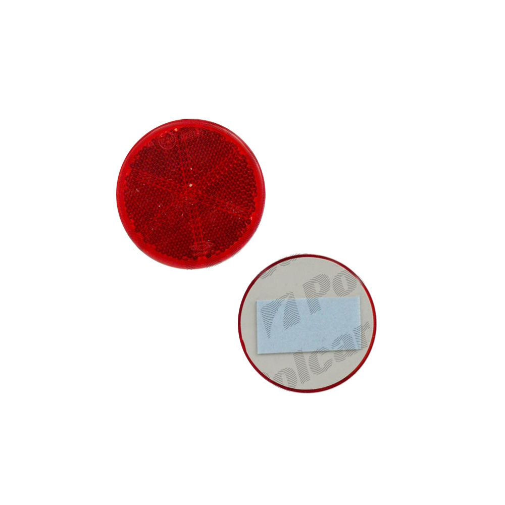 Catadioptru reflectorizant rotund rosu universal BestAutoVest partea dreapta/stanga cu banda adeziva, 59 mm, 1 buc.
