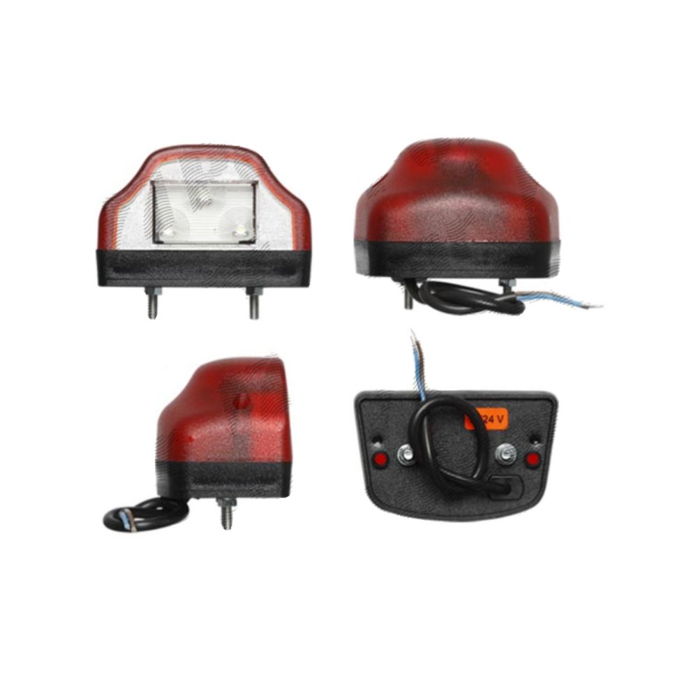 Lampa auto BestAutoVest pentru numar 12/24V partea Dreapta/ Stanga cu LED 95x60x65mm carcasa rosie , 1 buc.