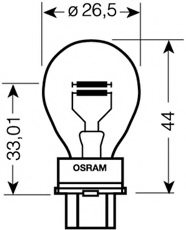 Bec auto Osram 3157 12V W2.5x16q P27/7W , bec semnalizare , 1 buc.
