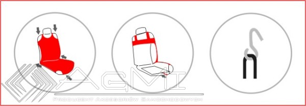 Huse scaune auto tip maieu complete fata si spate din bumbac, culoare Negru