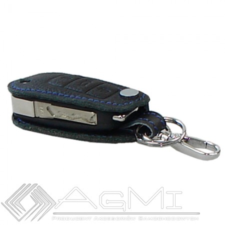 Husa cheie din piele pentru Audi A2 A3 A4 A5 A8, cusatura neagra , pentru cheie cu 3 butoane