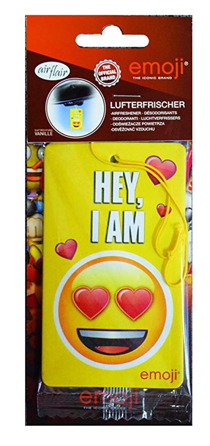 Odorizant auto pentru oglinda AirFlair Emoji Hey I Am In Love , 8 inch, 11,2x6,5x0,2 cm
