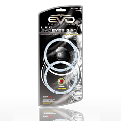 Set 2 leduri auto Angel Eyes LED EVO Formance 9cm culoare alba