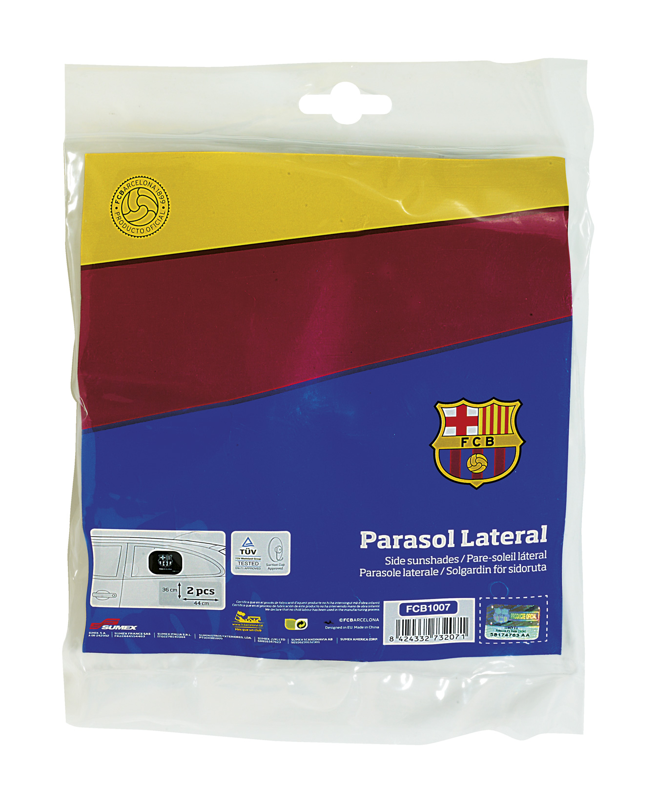 Parasolare auto laterale FC Barcelona 36x44cm, 2buc.