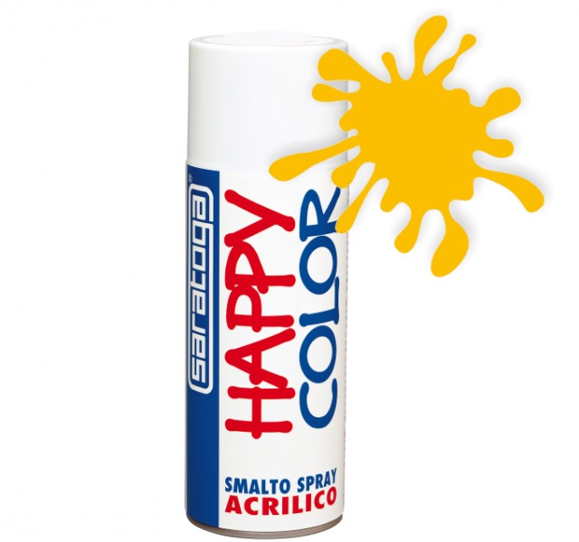 Spray vopsea Galben Crom HappyColor Acrilic, 400ml