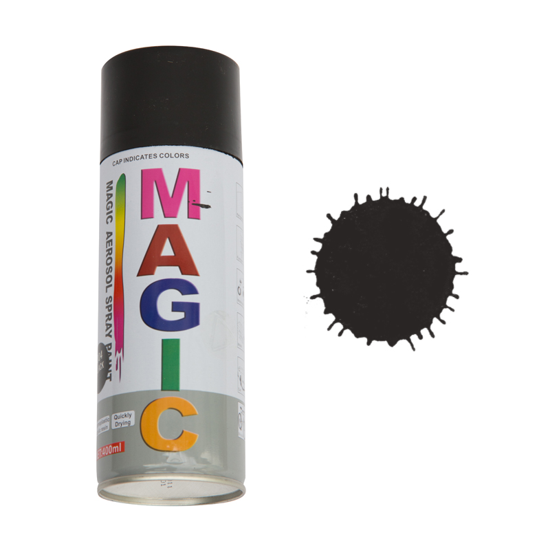 Spray vopsea MAGIC Negru mat , 400 ml.