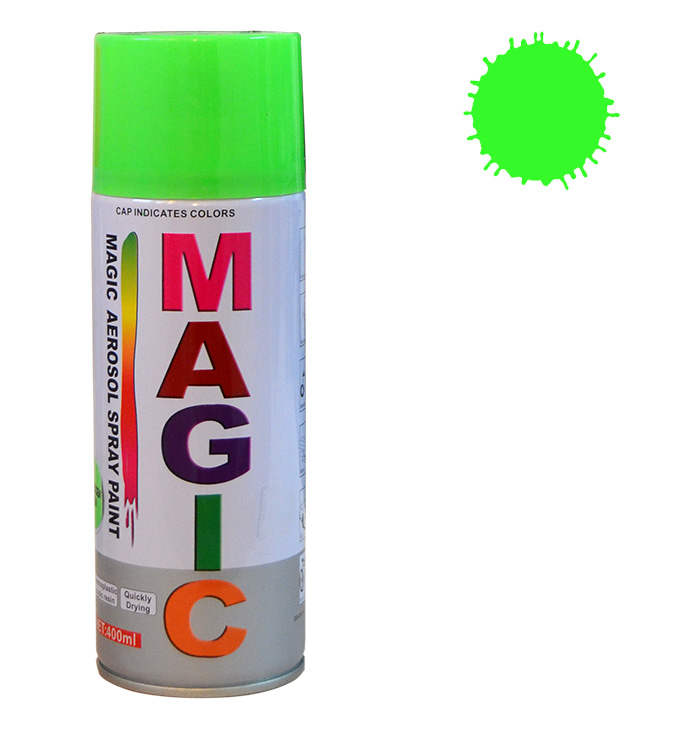 Spray vopsea MAGIC Verde Fluorescent , 400 ml.