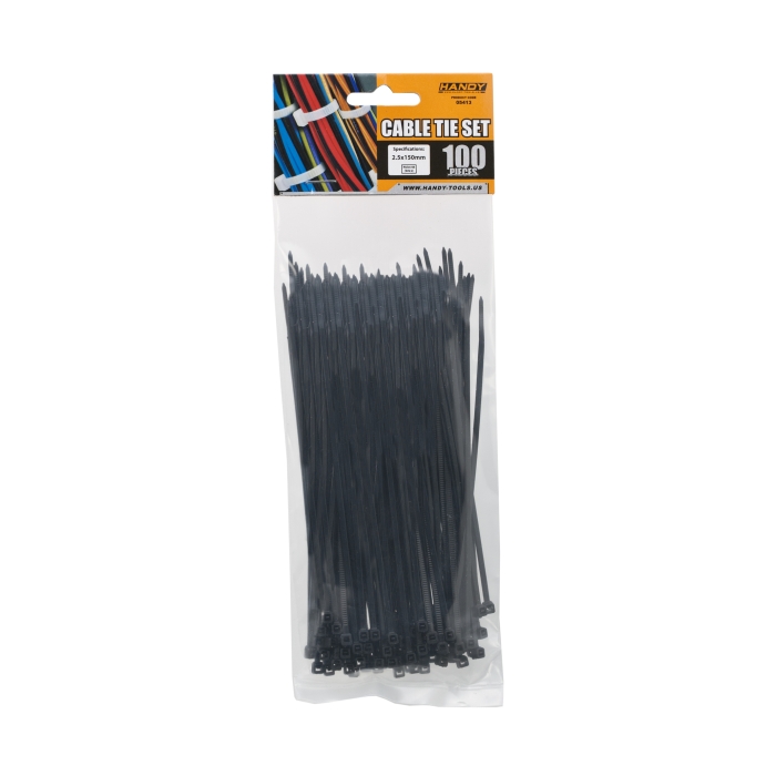 Coliere de plastic 150x2,5mm , fasete 100 buc, culoare negru